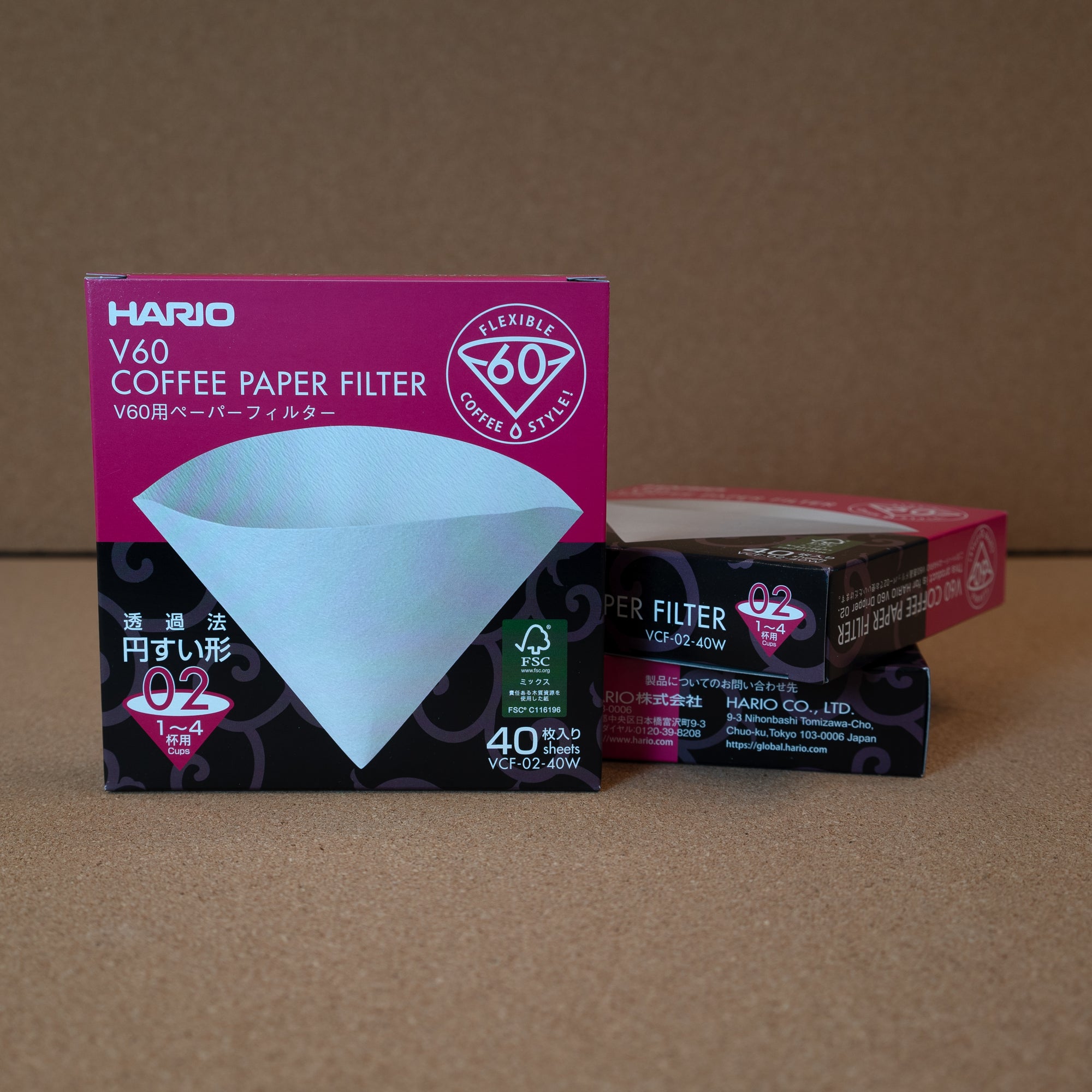 Hario V60 02 Paper Filters - White - 40ct Box